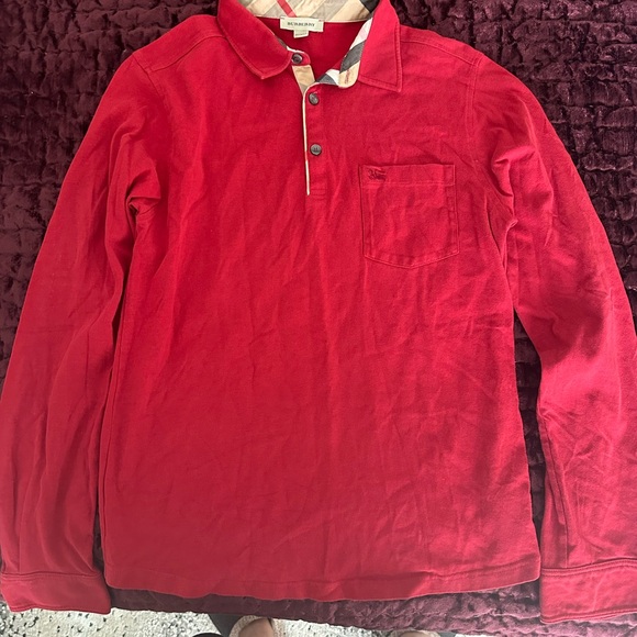 Burberry Red Button Down Shirt for Kids - Picture 4 of 4
